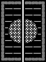 Decorative Floral and Geometric Pattern Laser Cut Gate Design vector