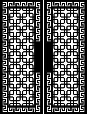 Black and White Geometric Pattern of a Decorative Door