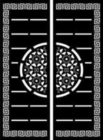 Decorative Metal Gate Design with Geometric Pattern vector