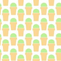 Ice Cream Scoop in waffle cup Seamless Pattern Minimalistic Ice Cream Background Texture concept. Isolated illustration World Ice Cream Day Wallpaper Thematic cards, print materials menu layout vector