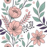 A seamless tileable floral pattern vector