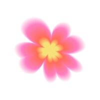 Blurred flower. Pink neon flower on white background in y2k style, nostalgia. isolated element vector