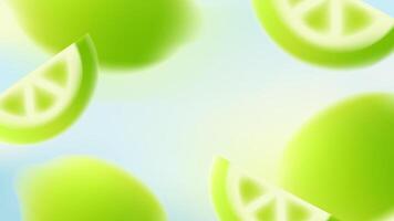 Background with limes. Summer citrus fruits, juicy bg. Soft gradient design for spring and summer posters vector