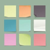 a paper memo notes in colorful set vector