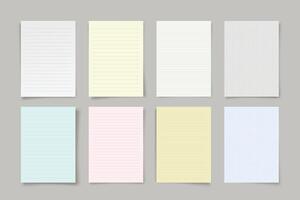 various paper colors in set with shadows vector