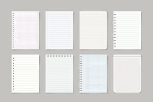 notebook various papers in set realistic design vector