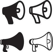 Speaker icon. Megaphone loudspeaker with voice recording or siren. Attribute for organizers and mass events. vector