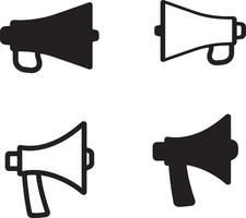 Speaker icon. Megaphone loudspeaker with voice recording or siren. Attribute for organizers leading mass events. vector