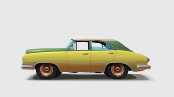 retro car side view isolated on white vector