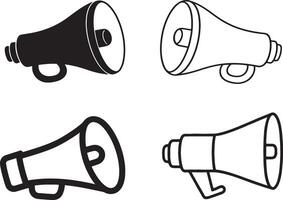 Speaker icon. Megaphone loudspeaker with voice recording or siren. Attribute for organizers and leading mass events. vector