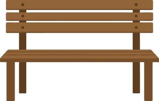 Simple wooden bench design in flat style, showcasing clean lines and minimalistic features, perfect for outdoor settings in art vector