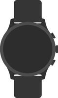Sleek round smartwatch design in minimal style showcasing a black face and strap, ideal for modern lifestyles, art vector