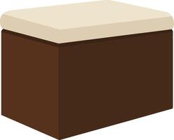 Brown storage ottoman with a cream-colored top in minimal style showcasing simplicity and functionality in modern home decor art vector