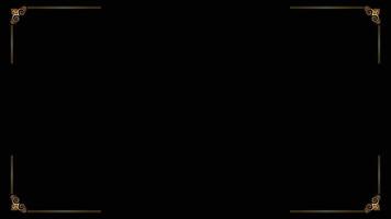 Luxury corner golden rectangle certificate border pattern line art photo frame islamic wedding invitation background vector
