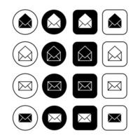 Set of email envelope icons for business or for website. Email icon button sign vector