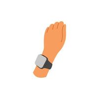 Wrist with a black fitness tracker, health monitoring, smart devices, and digital lifestyle, wireless payments vector