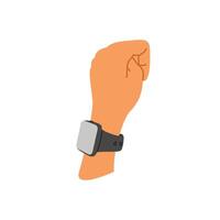 Smartwatch on a human hand, perfect for themes of digital health, tech innovation, and convenience vector