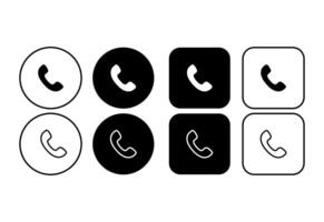 Set of phone icon buttons. Contact icon. Communication icon in flat style vector