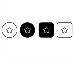 Set of star icons. Simple star buttons collection. Star symbol vector