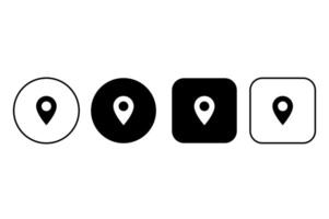 Pin icon set of maps. Simple pin location icon. Outline map symbol. Address icon buttons. Place icon vector