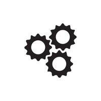 Wheel icon illustration. Three gear on isolated background. vector