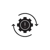 gear or cogwheel, workflow, circular arrow icon, linear, illustrationEps 10 vector