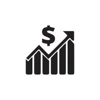 Growing bar graph icon on a white background. vector