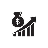 Fluctuation icon with outline and glyph style vector