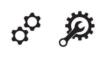 Gear icon. Setting icon. Gray gear wheel icons on white background. Illustration eps10 vector