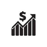 Growing bar graph icon on a white background. Eps 10 vector