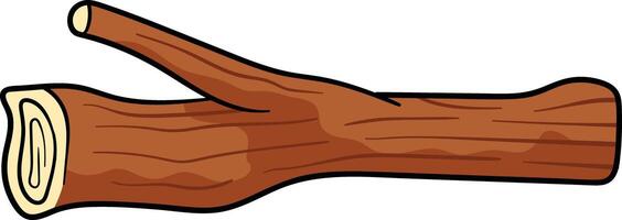 Wooden tree branch with a cut-off stub, showing natural wood texture vector