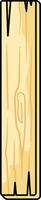 Wooden stake with a pointed end and natural wood texture vector