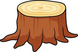 Tree stump with exposed roots and visible growth rings vector