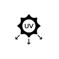Uv protection symbol showing sun with arrows indicating ultraviolet rays prevention vector