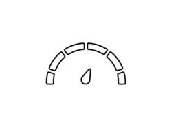 Simple speedometer icon with black outline and minimalist design elements vector