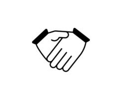 Simple outline of a hand in a fist bump gesture with clear lines and minimalistic style vector