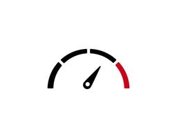 Simplified speedometer icon with gradient needle for performance and efficiency concepts vector