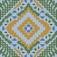 Pixel Simple Arabic Geometric Patternfolk Embroidery, Aztec Geometric Ornament Print. Design for Carpet, Wallpaper, Clothing, Wrapping, Fabric vector