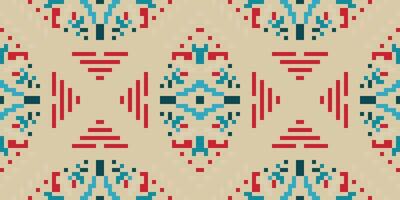 Fabric Pattern Geometric Patterns Mathfolk Embroidery, Aztec Geometric Ornament Print. Design for Carpet, Wallpaper, Clothing, Wrapping, Fabric vector