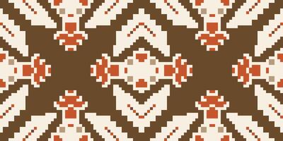 Pixel Ethnic Geometric Patternsfolk Embroidery, Aztec Geometric Ornament Print. Design for Carpet, Wallpaper, Clothing, Wrapping, Fabric vector