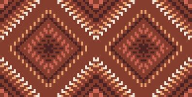 Pixel Ethnic Modern Abstract Geometric Patternfolk Embroidery, Aztec Geometric Ornament Print. Design for Carpet, Wallpaper, Clothing, Wrapping, Fabric vector