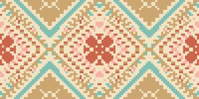 Repeating Pattern Geometric Islamic Patternfolk Embroidery, Aztec Geometric Ornament Print. Design for Carpet, Wallpaper, Clothing, Wrapping, Fabric vector