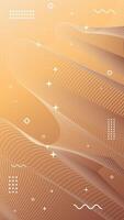 Abstract background of flowing element trend design. Sunset color palette. vector