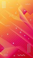 Abstract portrait background of flowing element trend design. Sunset color palette. vector