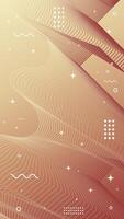 Abstract flowing line background of flowing element trend design. Sunset color palette. vector
