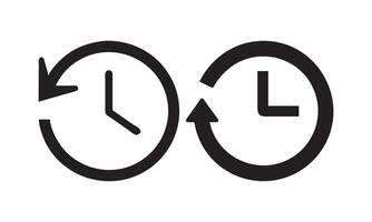 Clock or time loop icon logo, clock icons representing time loop or recurring task, illustration vector