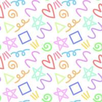 Abstract doodles shape seamless pattern vector