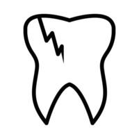 Broken Tooth Icon in Line Style vector