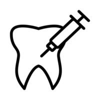 Dental Injection Icon in Line Style vector