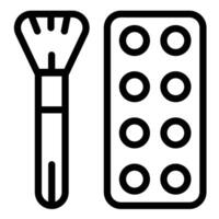 Eye Shadow Icon in Line Style vector